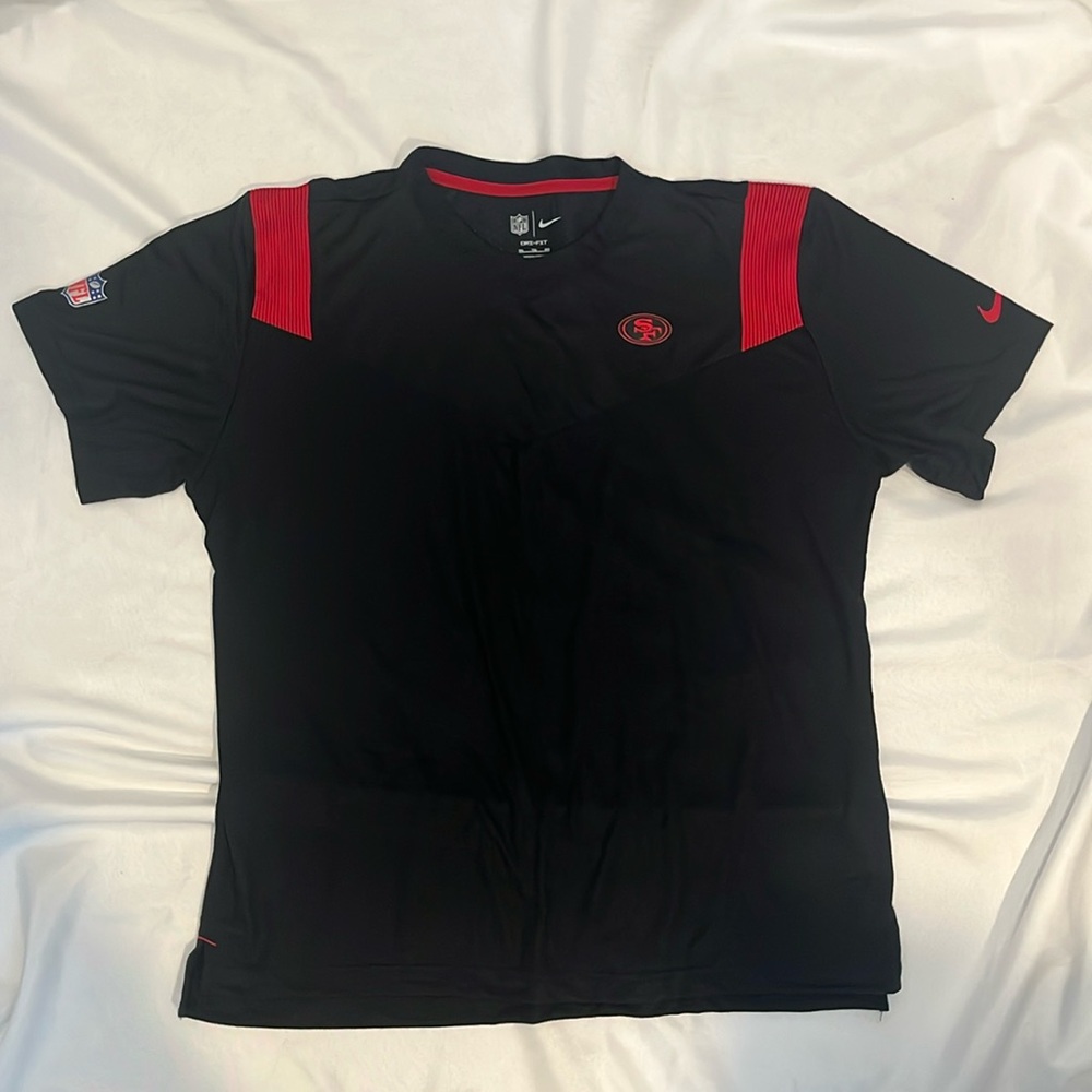Men's Nike Black San Francisco 49ers Logo V-Neck Dri-Fit 2XL XXL